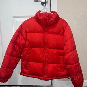 Forever 21 Vibrant Red Puffer Jacket